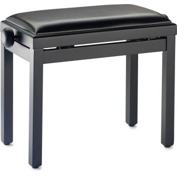 STAGG PB39 BKM SBK banquette de piano noir mat avec pelote en skai noir