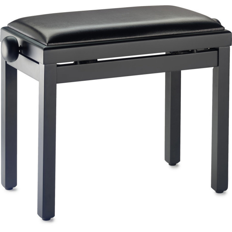 STAGG PB39 BKM SBK banquette de piano noir mat avec pelote en skai noir