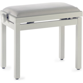 STAGG PB39 PEARLP VWH banquette de piano couleur blanc perle brillant avec pelote en velours blanc