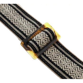 TAYLOR Academy Strap Wht/Blk Jacquard Cotton 2"