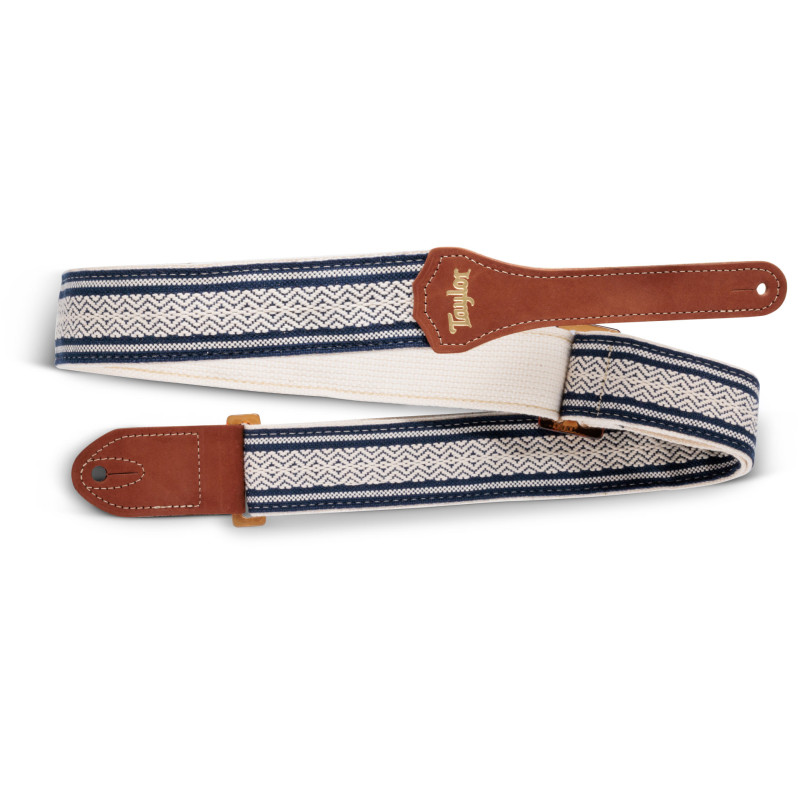 TAYLOR Academy Strap,Wht/Blue,Jacquard Cotton,2"