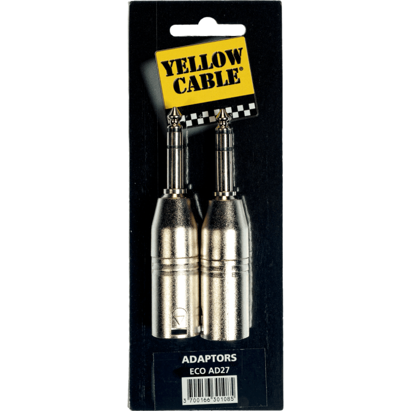 YELLOW CABLE AD27 adaptateur jack 6,35 mm stéréo male xlr male - lot de 2