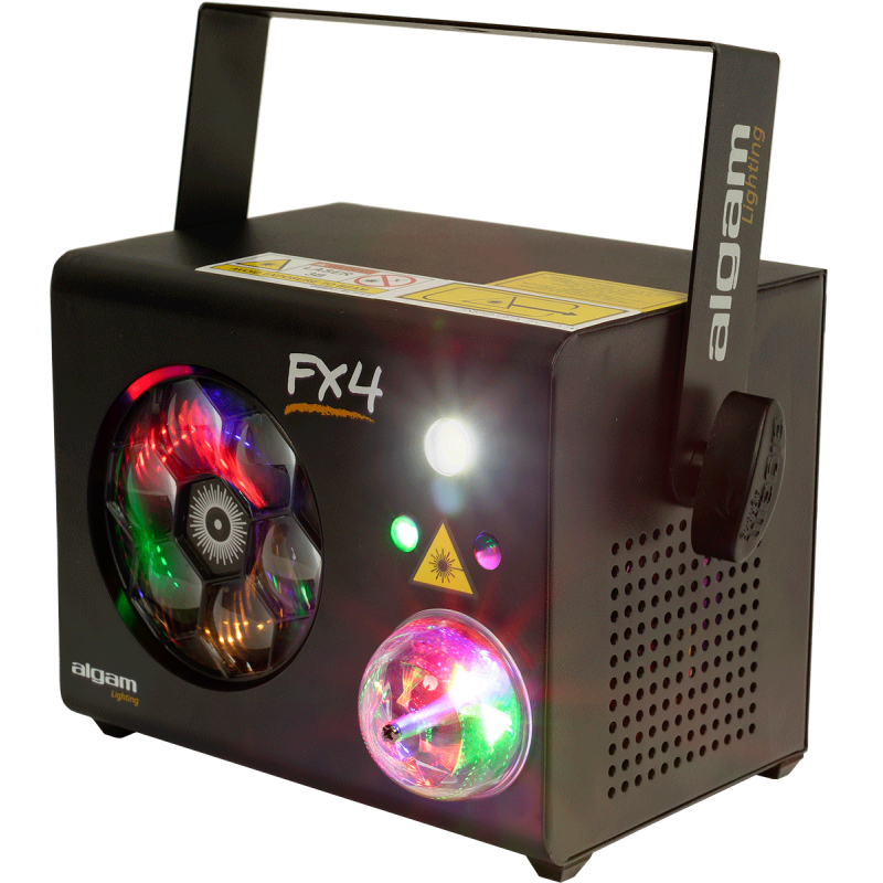 ALGAM LIGHTING FX-4 projecteur 4-en-1 par 4 led 9x 3w + strob + laser rg