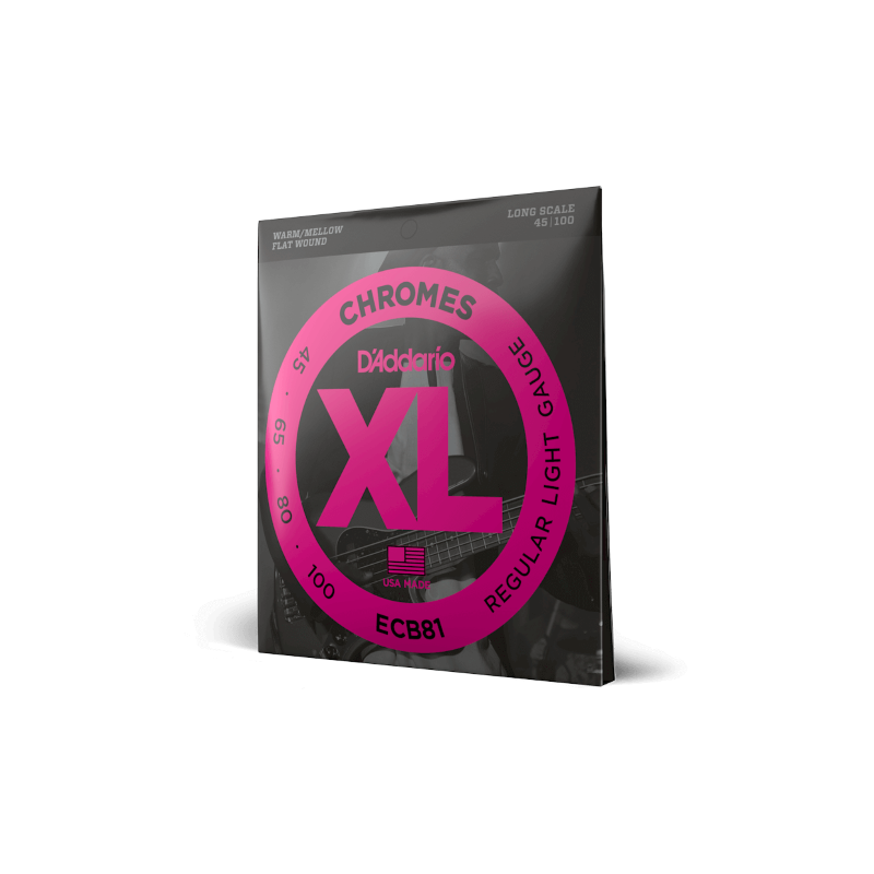 D'ADDARIO ECB81 D'Addario Cordes pour basse D'Addario ECB81, Light, 45-100, cordes longues