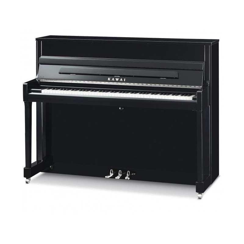 KAWAI K 200 Noir laque accastillage silver (Chrome) piano acoustique - Mecanique Millenium III - Ralentisseur