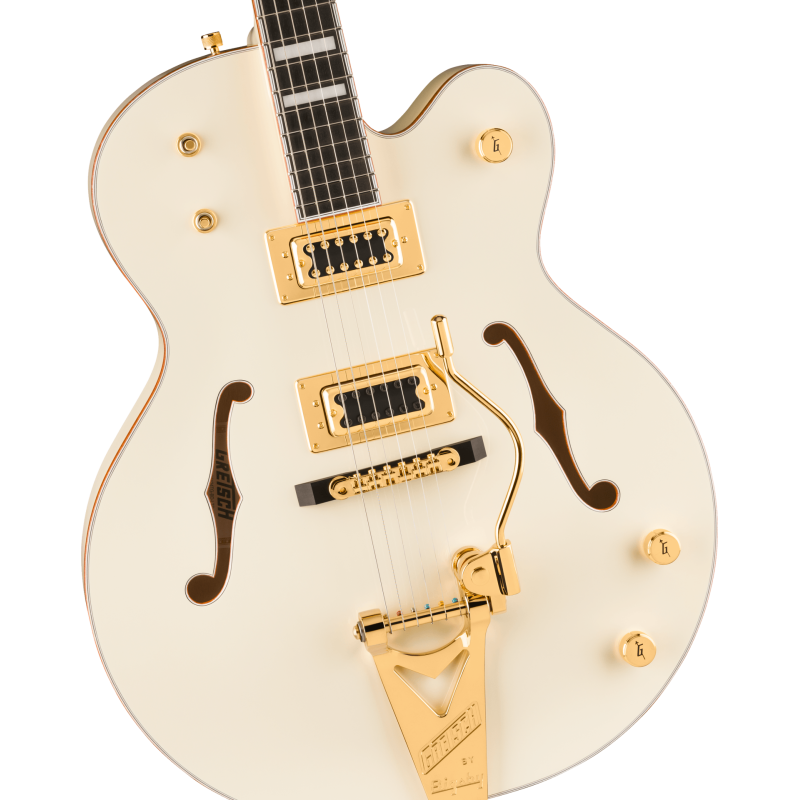 GRETSCH G8424T Billy Duffy Signature Falcon LTD avec Bigsby touche ebene Vintage White Lacquer