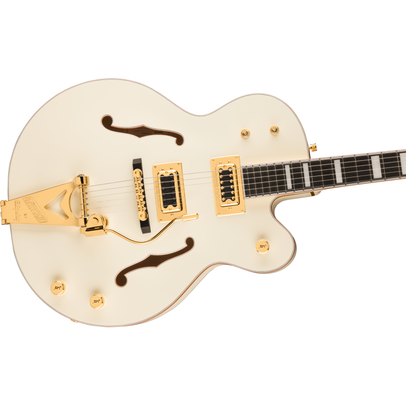 GRETSCH G8424T Billy Duffy Signature Falcon LTD avec Bigsby touche ebene Vintage White Lacquer