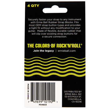 ERNIE BALL 4603 pack de 4 strap blocks noir et rouge