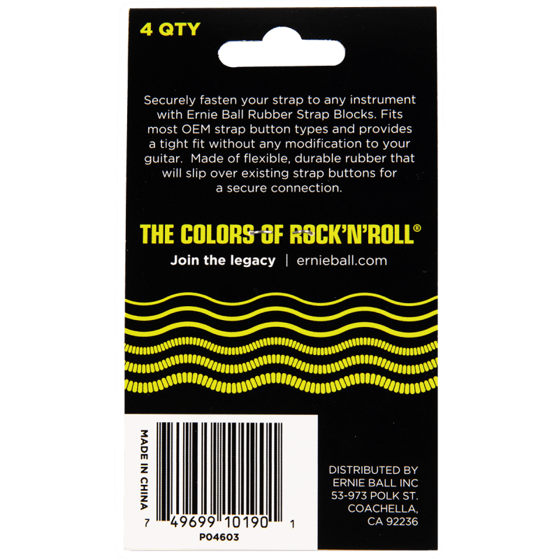 ERNIE BALL 4603 pack de 4 strap blocks noir et rouge
