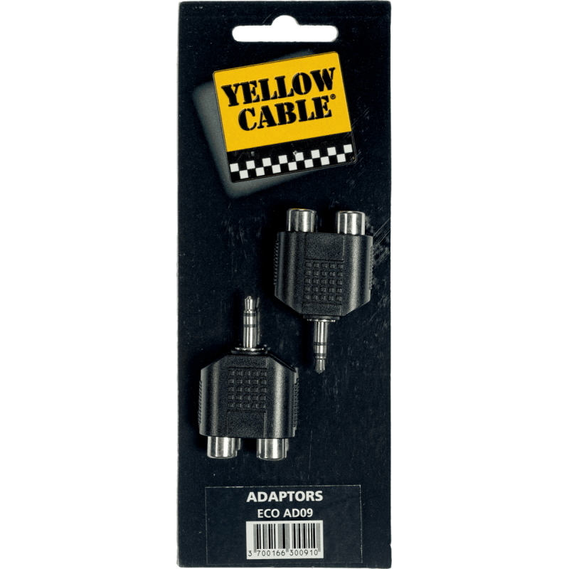 YELLOW CABLE AD09 adaptateur jack m 3.5 st/2 rca fem. x2