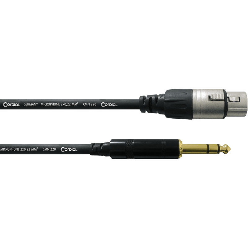 CORDIAL CFM1.5FV câble audio xlr femelle/jack mâle stéréo 1,5 m