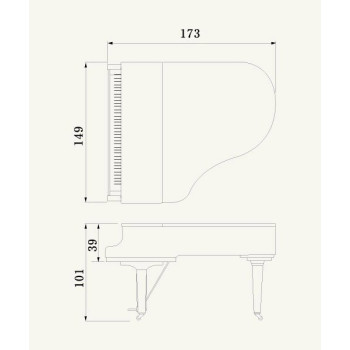 YAMAHA C2X PE piano a queue s.conservatory 1,73m/noir brillant