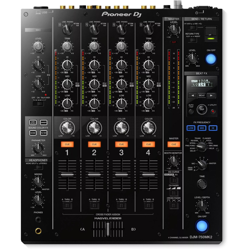PIONEER DJ DJM-750MK2 4 Channel Mid-Range Digital Mixeur noir