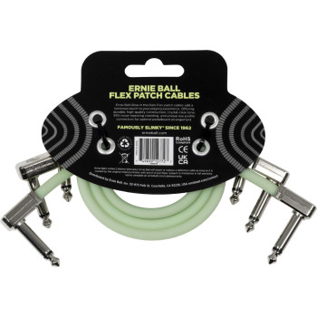 ERNIE BALL 6476 câble de patch flex 30cm - pack de 3 phosphorescent