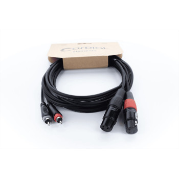 CORDIAL EU3FC câble audio double xlr femelle / rca 3 m