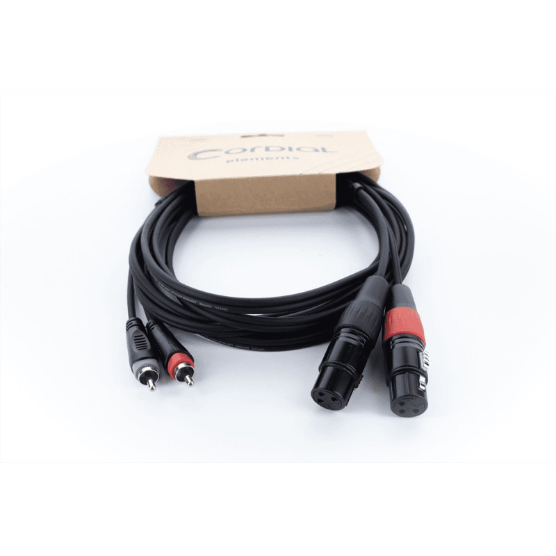 CORDIAL EU3FC câble audio double xlr femelle / rca 3 m