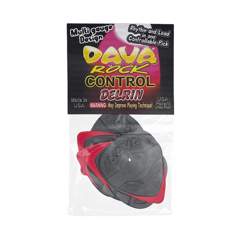 DAVA 1303 Mediators Rock Control bout Delrin sachet de 6 pieces