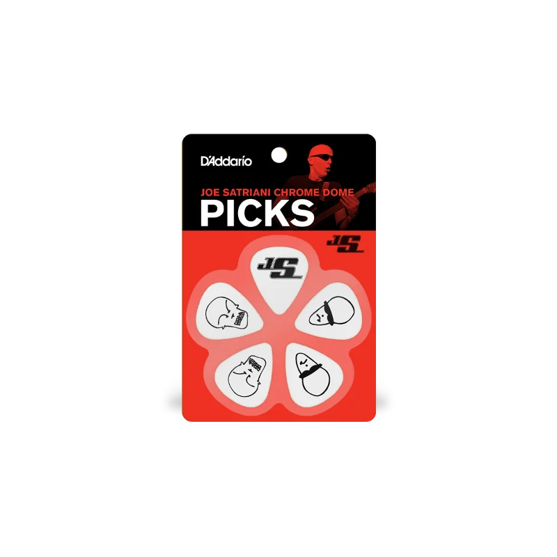 D'ADDARIO 1CWH6-10JS Médiators Joe Satriani par D'Addario, blancs, pack de 10, Heavy