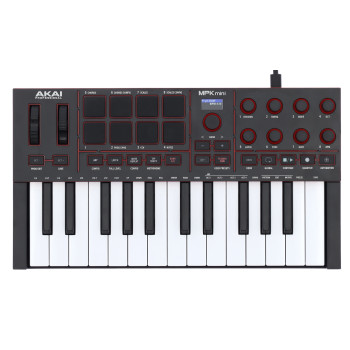 AKAI MPK MINI4 B clavier maître compact 25 touches 8 pads 8 encodeurs noir