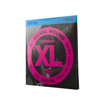D'ADDARIO EXL170 D'Addario Cordes en nickel pour basse D'Addario EXL170, Light, 45-100, cordes longues