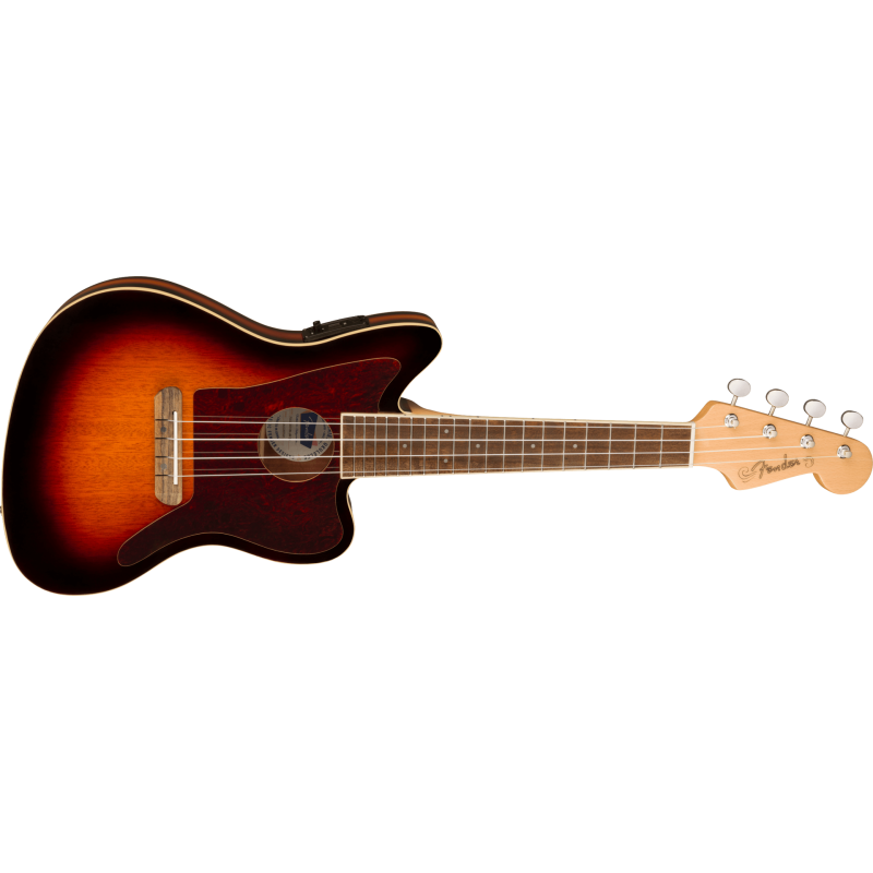 FENDER Fullerton Jazzmaster Uke touche Noyer plaque tortoise 3-Color Sunburst