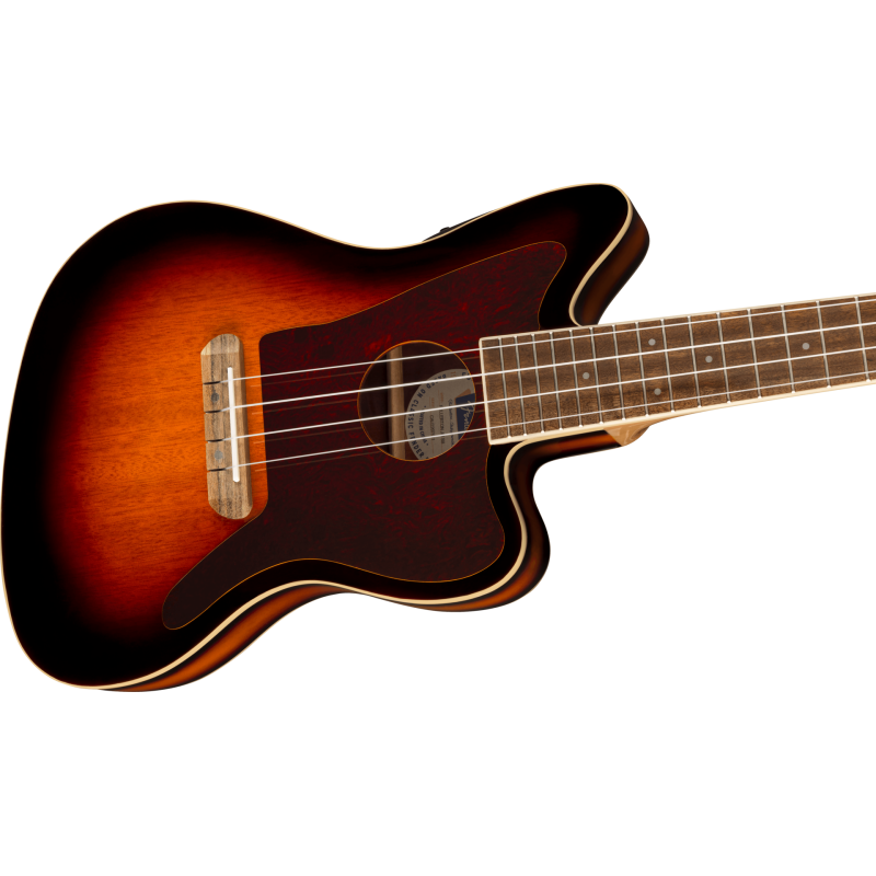 FENDER Fullerton Jazzmaster Uke touche Noyer plaque tortoise 3-Color Sunburst