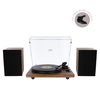 ENOVA HIFI VISION2 SET WDL Platine Vinyle Hifi à Courroie USB/Récepteur Bluetooth + Enceintes Passives en Finition Bois