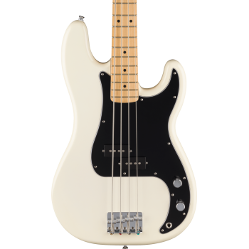 FENDER Standard Precision Bass touche erable plaque noire Olympic White