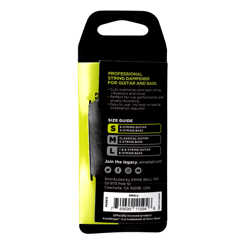 ERNIE BALL 9612 fretwraps taille s pour basse 4 cordes et guitare 6 cordes