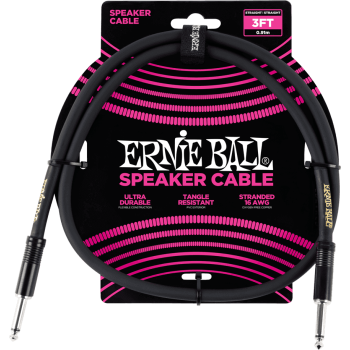 ERNIE BALL 6071 cables haut-parleur classic jack/jack 91cm noir