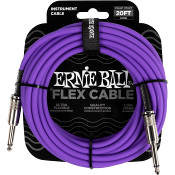 ERNIE BALL 6420 câbles instrument flex jack/jack 6m violet