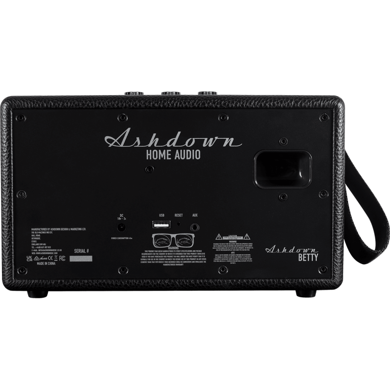ASHDOWN BETTY station d'écoute sans fil noir 2 x 20w fonctionnant sur batterie