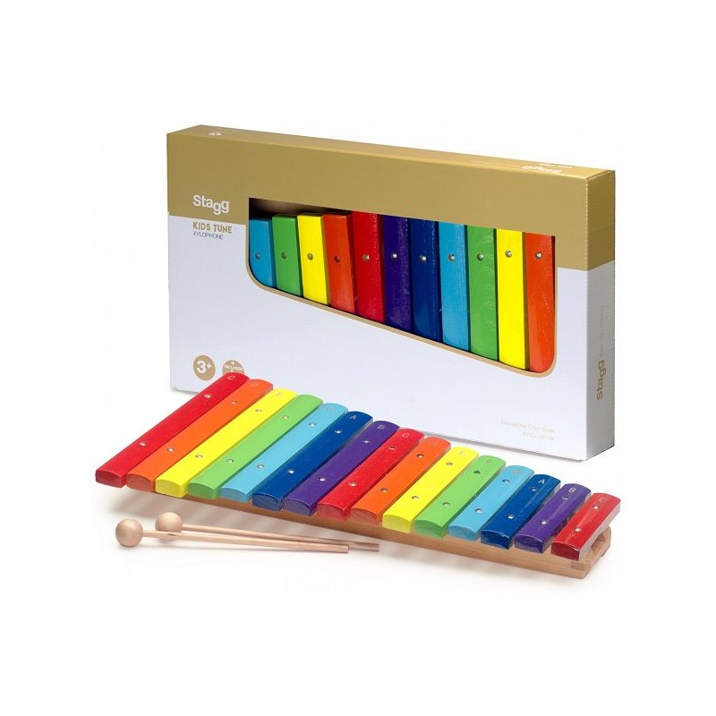 STAGG XYLOJ15 RB Metallophone avec 15 lames de differentes couleurs