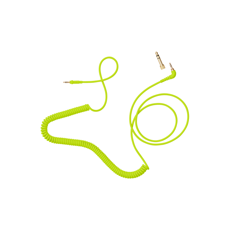 AIAIAI C18 câble spirale 1,5/3,5m jaune fluo avec adaptateur c18