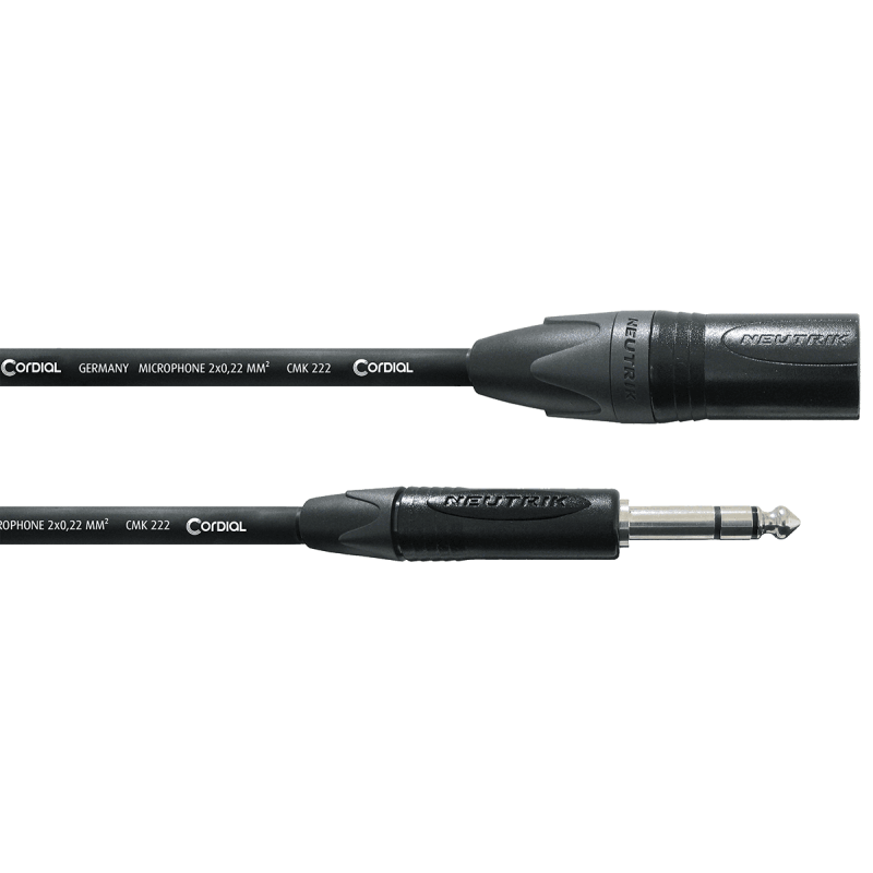 CORDIAL CPM2.5MV câble audio stéréo xlr mâle/jack 2,5 m