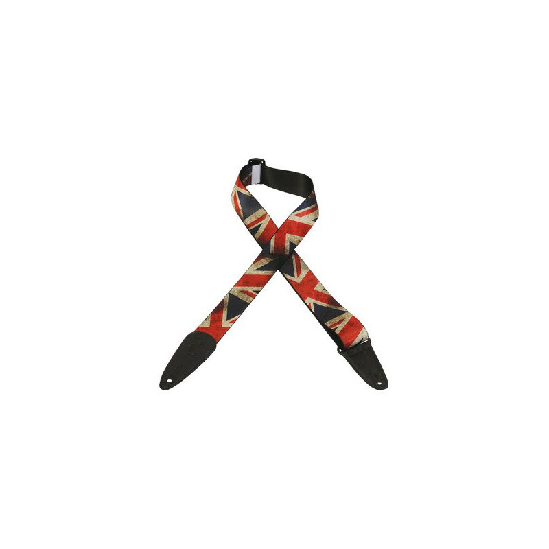 LEVY'S MDP-UK 5 cm polypropylene avec embout en cuir et motif drapeau UK