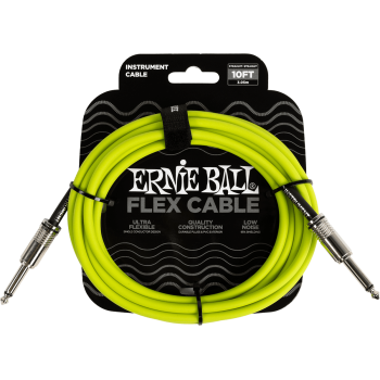ERNIE BALL 6414 câbles instrument flex jack/jack 3m vert