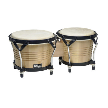 STAGG BW-200-N bongos latins en bois de 7,5 et 6,5 de couleur naturelle