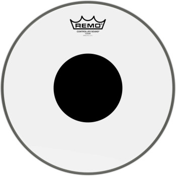 REMO CS-0312-10 peau cs transparente 12 + rond noir pour tom/ caisse claire