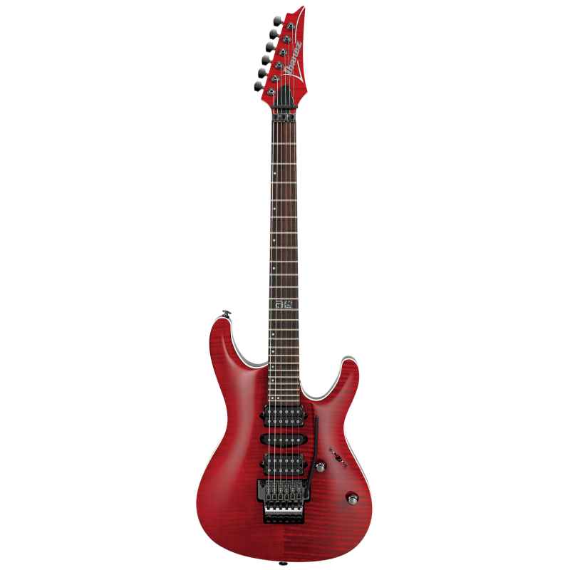 IBANEZ KIKO100TRR Transparent Ruby Red Guitare electrique avec valise
