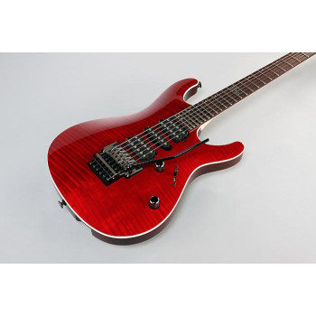 IBANEZ KIKO100TRR Transparent Ruby Red Guitare electrique avec valise