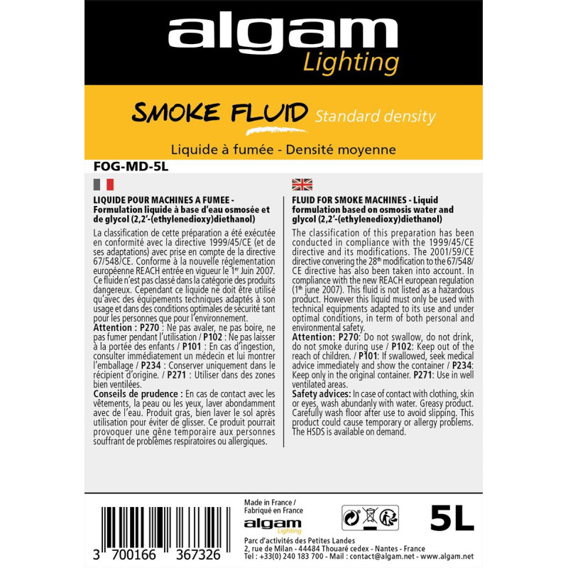 ALGAM LIGHTING FOG-MD-5L liquide fumée densité moyenne 5l