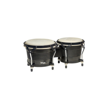 STAGG BW-200-BK bongos latins en bois de 7,5 et 6,5 noirs