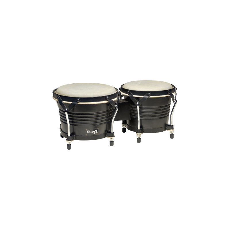STAGG BW-200-BK bongos latins en bois de 7,5 et 6,5 noirs