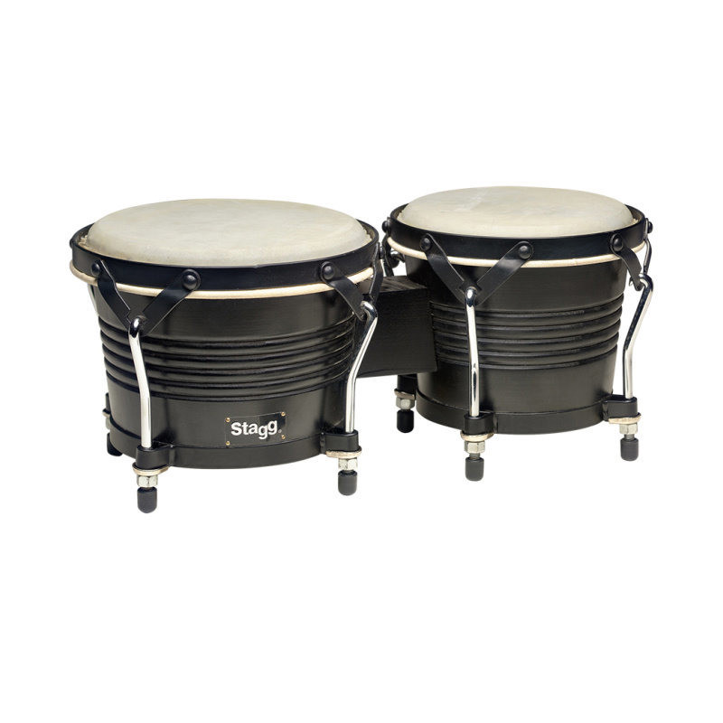 STAGG BW-200-BK bongos latins en bois de 7,5 et 6,5 noirs