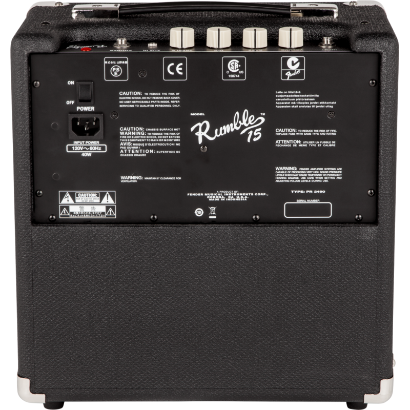 FENDER Rumble 15 V3 Black and Silver