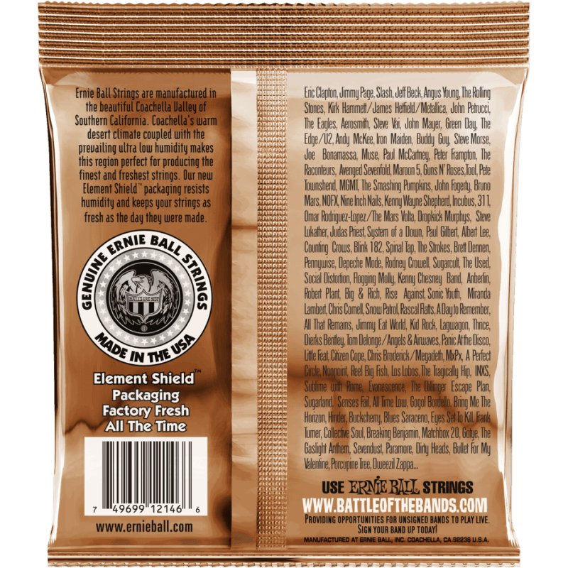 ERNIE BALL 2146 earthwood phosphore bronze medium light 12-54