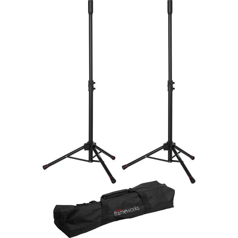 GATOR FRAMEWORKS GFWSPK0250SET set de 2 mini pieds d'enceinte avec housse de transport