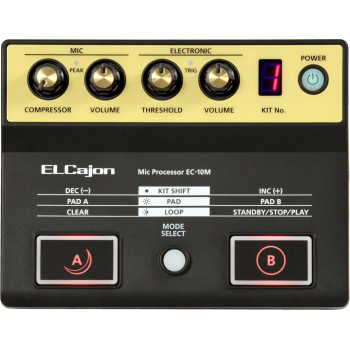 ROLAND EC-10M mic processor pour cajon avec in-built mic pour amplification and trigger unit avec loop function