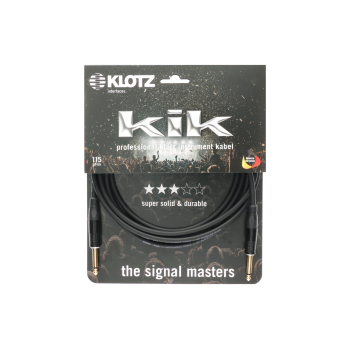 KLOTZ KIK Instrument câble noir 3m Jack 2p.-Jack 2p. 90 mono contacts en or